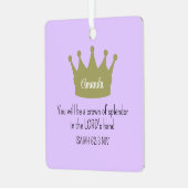 Kroonbijbelvers Christelijk geloofslicht Paarse Metalen Ornament (Voorkant links)