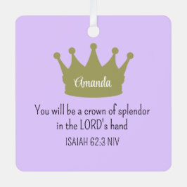 Kroonbijbelvers Christelijk geloofslicht Paarse Metalen Ornament