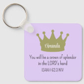 Kroonbijbelvers Christelijk geloofslicht Paarse Sleutelhanger (Voorkant)