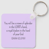 Kroonbijbelvers Christelijk geloofslicht Paarse Sleutelhanger (Achterkant)