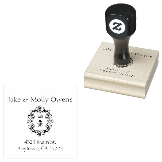  kroonbijen - Gepersonaliseerd Rubberstempel (Gestempeld)