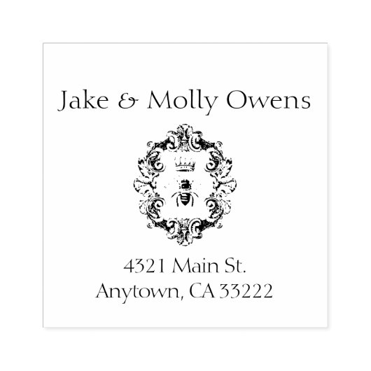  kroonbijen - Gepersonaliseerd Rubberstempel (Afrduk)