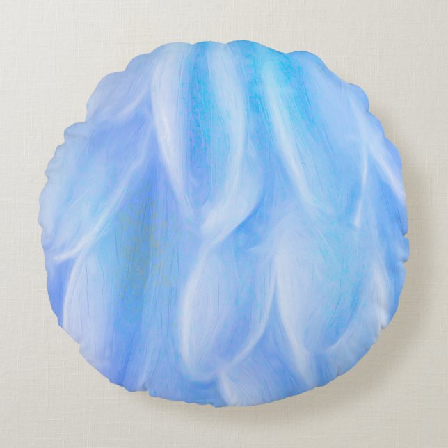 Kroonblaadjes Geborsteld Polyester Rond Worp Kusse Kussen (Voorkant)