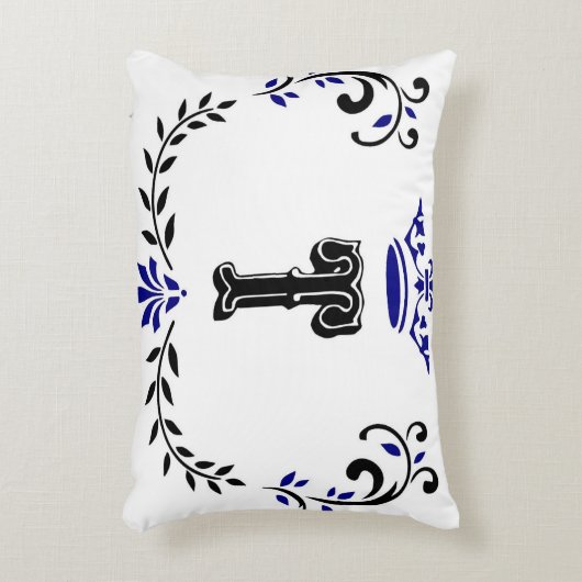 kroonboulevonmonogram "T" Decoratief Kussen (Voorkant(Verticaal))