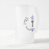 kroonboulevonmonogram "T" Matglas Bierpul (Voorkant rechts)