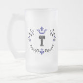 kroonboulevonmonogram "T" Matglas Bierpul (Links)