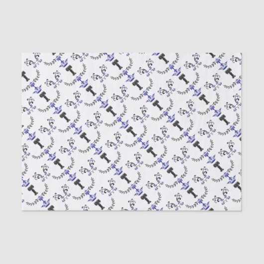 kroonboulevonmonogram "T" Tissuepapier (Voorkant)