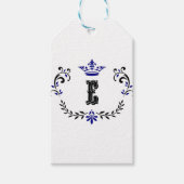 kroonboulevormmonogram "E" Cadeaulabel (Voorkant)