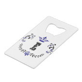 kroonboulevormmonogram "E" Creditkaart Flessenopener (Achterkant Gekanteld)