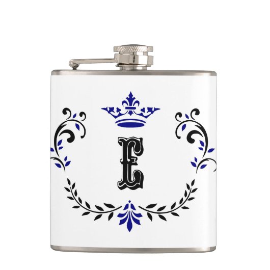 kroonboulevormmonogram "E" Heupfles (Voorkant)