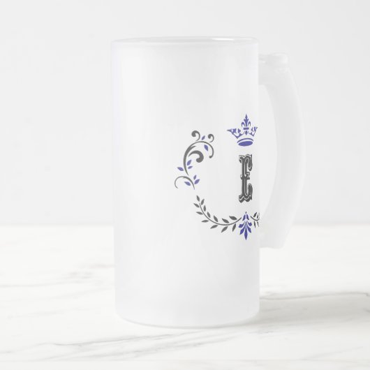 kroonboulevormmonogram "E" Matglas Bierpul (Voorkant rechts)