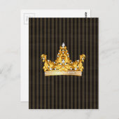 kroonbruine mosterdstrepen koninklijk edelsteen briefkaart (Voorkant / Achterkant)