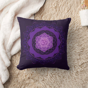 Kroonchakra Mandala - Sahasrara met OM Kussen