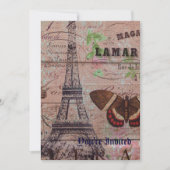 kroonfranse bijenvlinder Parijs Eiffeltoren Kaart (Voorkant)