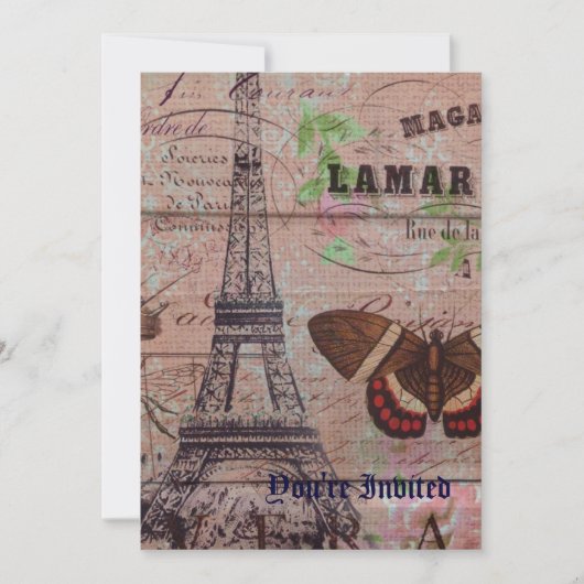 kroonfranse bijenvlinder Parijs Eiffeltoren Kaart (Voorkant)