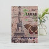 kroonfranse bijenvlinder Parijs Eiffeltoren Kaart (Staand voorkant)