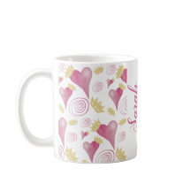 Kroonhart roze Waterverf monogram