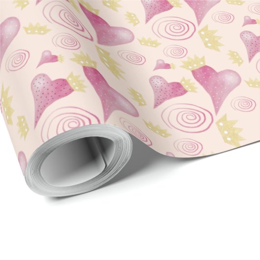 kroonhartwalk en gouden Waterverf Cadeaupapier (Rol Hoek)