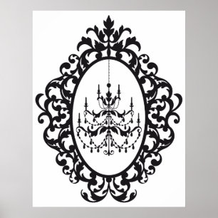  kroonkandelaar in lijst van antiek afbeelding poster