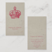  kroonkoningin roze visitekaartje (Voorkant / Achterkant)