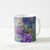 Kroonkool Blauw en Paarse Floral Koffiemok (Voorkant rechts)