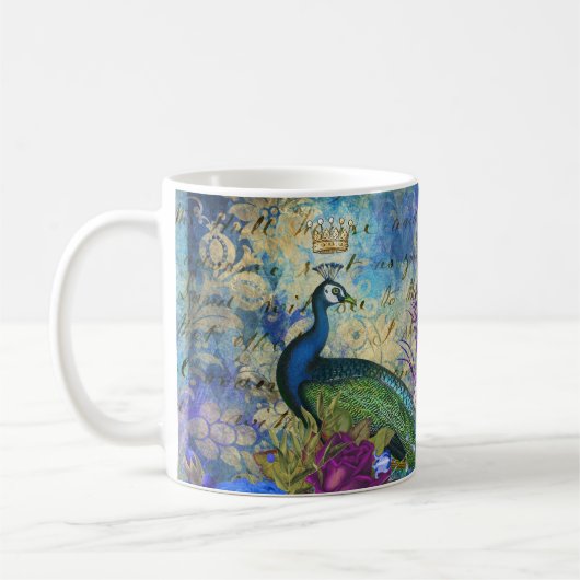 Kroonkool Blauw en Paarse Floral Koffiemok (Links)