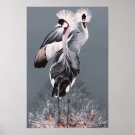 Kroonkranen, schilderen door DiDi Poster