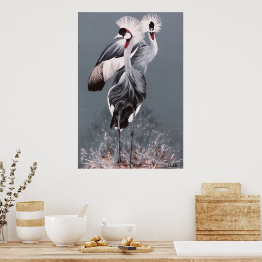 Kroonkranen, schilderen door DiDi Poster (Keuken)