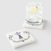 Kroonkrans A Monogram Stenen Onderzetter (Zijkant)