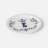 Kroonkrans Monogram 'E' Papieren Bordje (Gekanteld)