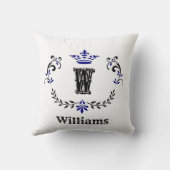 Kroonkrans Monogram 'W' Kussen (Achterkant)