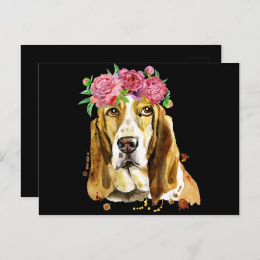 kroonkroon waterverf hond mam briefkaart (Voorkant / Achterkant)