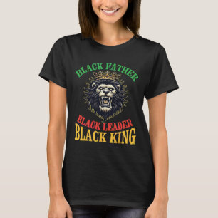 Kroonleeuw Zwarte Vader Zwarte Leider Zwarte Konin T-shirt