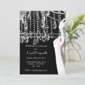 Kroonluchter 50e verjaardag viering zwart wit kaart (Staand voorkant)