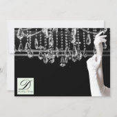 Kroonluchter 50e verjaardag viering zwart wit kaart (Achterkant)