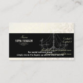 Kroonluchter + Barok damast /parel + bisque Visitekaartje (Achterkant)