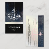  kroonluchter + barokke achtergrond visitekaartje (Voorkant / Achterkant)