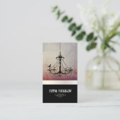  kroonluchter + barokke achtergrond visitekaartje (Staand voorkant)