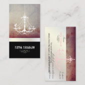 kroonluchter + barokke achtergrond visitekaartje (Voorkant / Achterkant)