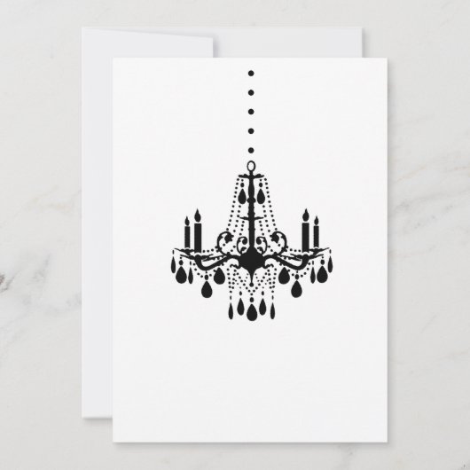 Kroonluchter Bat Mitzvah Uitnodiging (Achterkant)