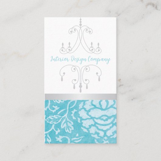 Kroonluchter Bloemen Interieurontwerper Visitekaar Visitekaartje (Voorkant)