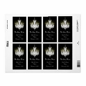 Kroonluchter Bruiloft Mini Wijn Etiketten (Full Sheet)