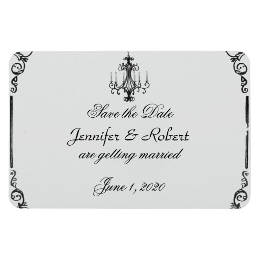 kroonluchter bruiloft Save the Date Magneet (Horizontaal)