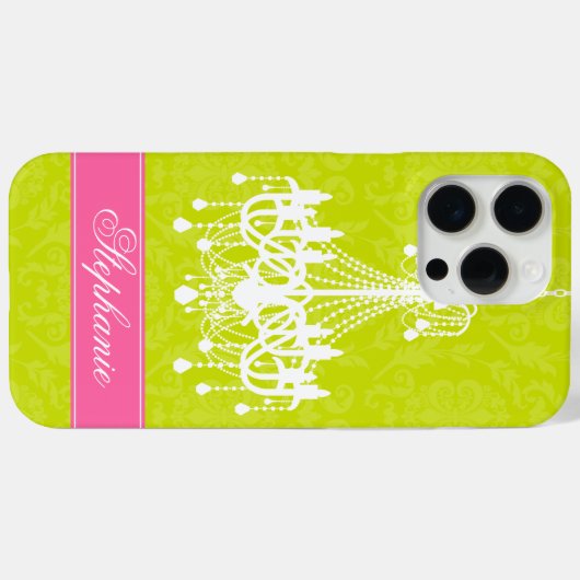 kroonluchter en Damask Pattern Case-Mate iPhone Case (Achterkant (horizontaal))