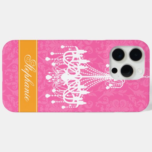 kroonluchter en Damask Pattern Case-Mate iPhone Case (Achterkant (horizontaal))