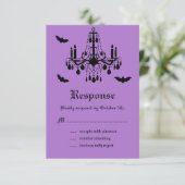 Kroonluchter en Damask RSVP Kaartje (Staand voorkant)