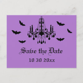 Kroonluchter en Damask Save the Date Briefkaart