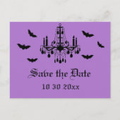 Kroonluchter en Damask Save the Date Briefkaart (Voorkant)