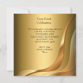 Kroonluchter Goud Elegant Feest Kaart (Achterkant)