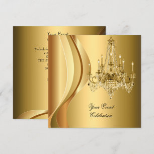 Kroonluchter Goud Elegant Feest Kaart